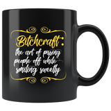Bitchcraft The Art Of Pissing People Off While Smiling Sweetly With Rocket Cat Toss Mug - Luxurious Inspirations