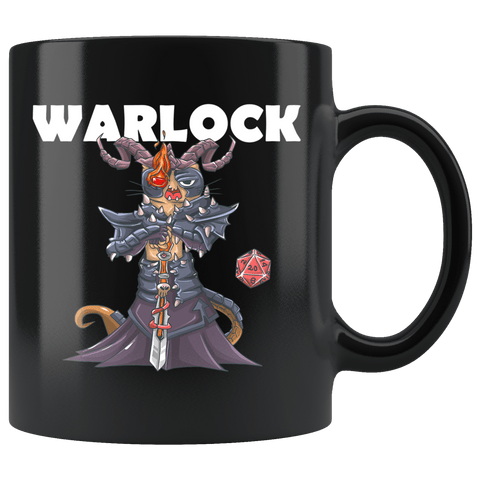Warlock Cat Black Mug - Funny Class DND D&D Dungeons And Dragons Coffee Cup - Luxurious Inspirations