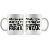 What Are You Looking At You Two Legged Freak Mug - Funny Tee Long sleeve Leg Amputee Humor Meme Coffee Cup - Luxurious Inspirations