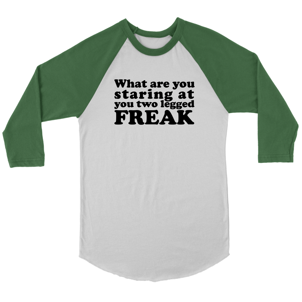 What Are You Looking At You Two Legged Freak Shirt Funny Tee Long sleeve Leg Amputee Humor Meme T Shirt Binge Prints