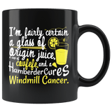 Windmill Cancer Covfefe Funny Anti Trump Mug - ITMFA Stable Genius POTUS Coffee Cup - Luxurious Inspirations