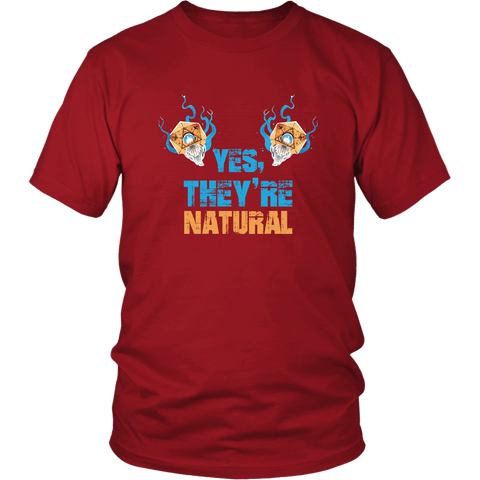 Yes They're Natural T-Shirt - Funny Dice DND D20 D Cup RPG D1 Cleric Tee Shirt - Luxurious Inspirations