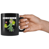 Sorcerer Mage Cat Black Mug - Funny Class DND D&D Dungeons And Dragons Coffee Cup - Binge Prints